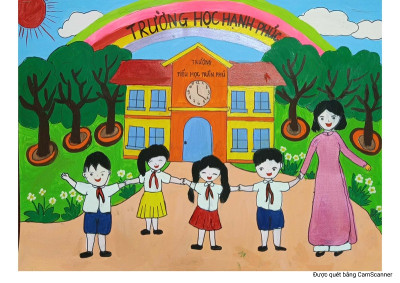 Tham gia thi vẽ tranh với chủ đề "Em vẽ trường học hạnh phúc"