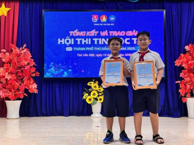 Chúc mừng 2 bạn nhỏ của chúng ta đạt giải cuộc thi Tin học trẻ 2025