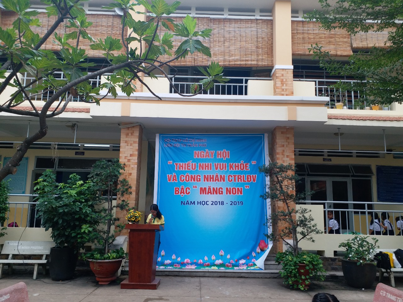 Tổng phụ trách đội Nguyễn Ngọc Thương phát biểu