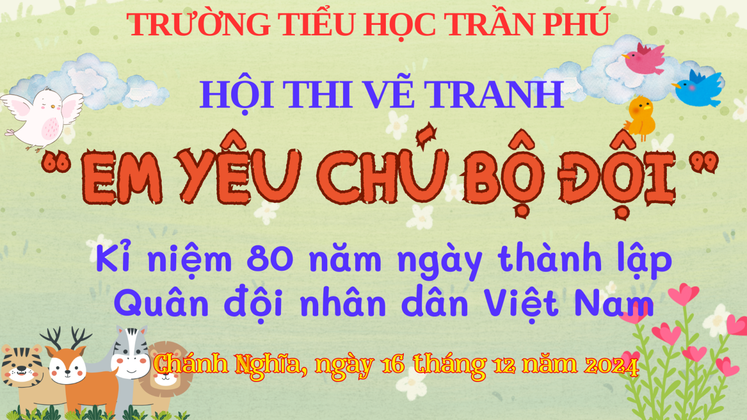 Tổ chức hội thi vẽ tranh chủ đề "Em yêu chú bộ đội"